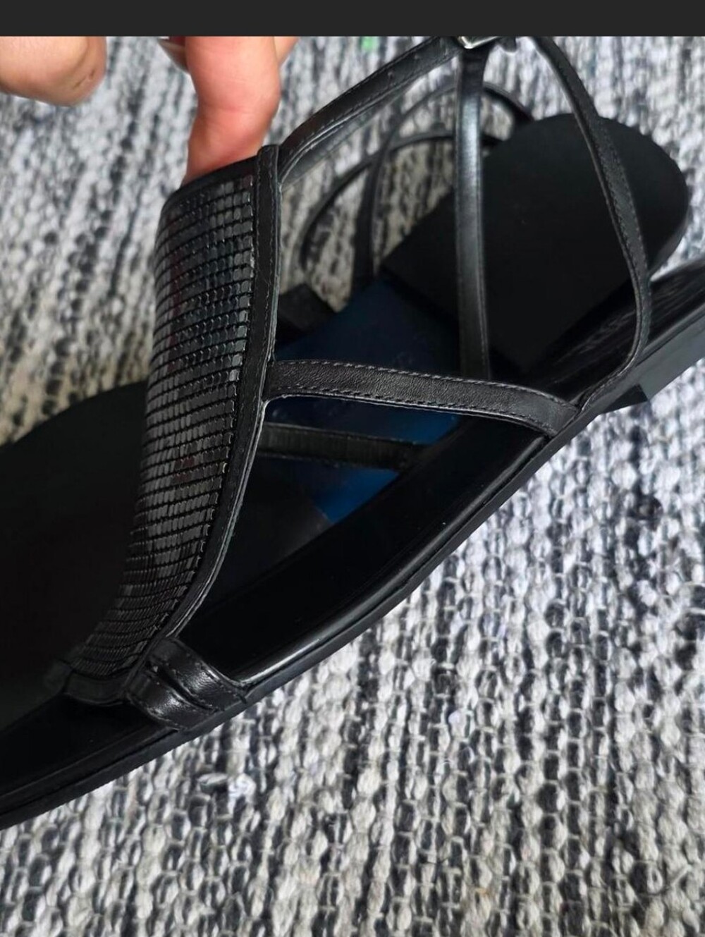 Cole Haan Maria Sharapova Nike Air Leather Chainmail Strappy Sandals Black 9B - Picture 4 of 13